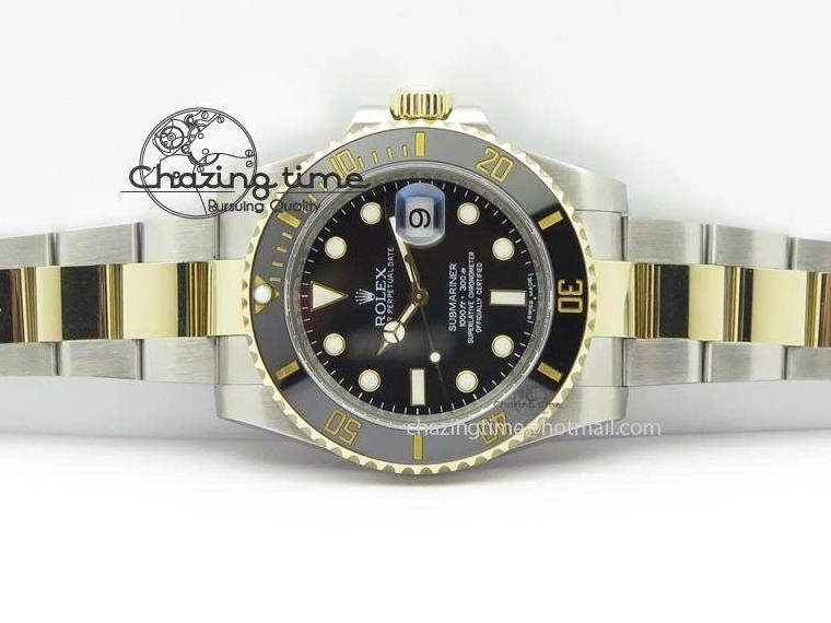 0301 Submariner 116613 LN Noob 1:1 Best Edition YG Wrapped Bezel Black Dial On SS YG Bracelet A Neat 3961